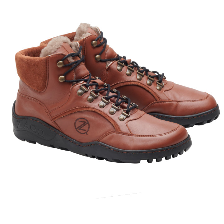 TERRAQ Cognac Winter Waterproof - ZAQQ Barfußschuhe