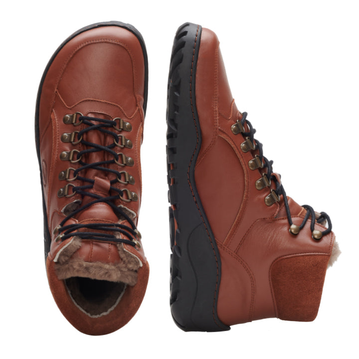 TERRAQ Cognac Winter Waterproof - ZAQQ Barfußschuhe