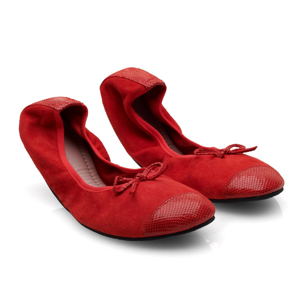 TWIST Velours Red - ZAQQ Barfußschuhe